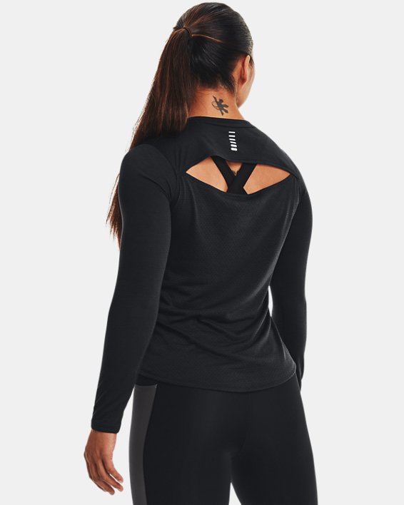 Tee-shirt à manches longues UA Streaker pour femmes, Black, pdpMainDesktop image number 1